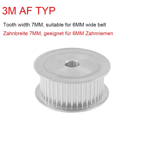 Synchronous wheel 3M26 tooth width 7mm two-sided flat AF inner hole 5 6 6.35 8 10 12 1415 synchronous belt wheel 3M