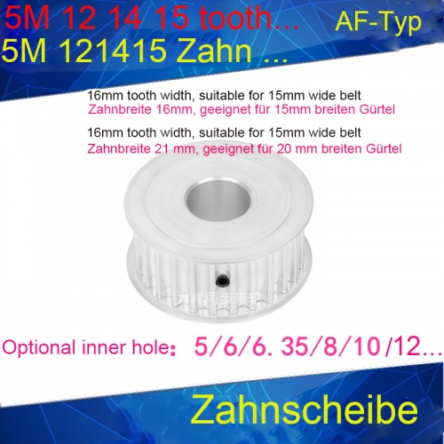 Synchronous belt wheel 5M38 tooth bandwidth 15/20 inner hole 5/6/8/10/12/14/15/19/20