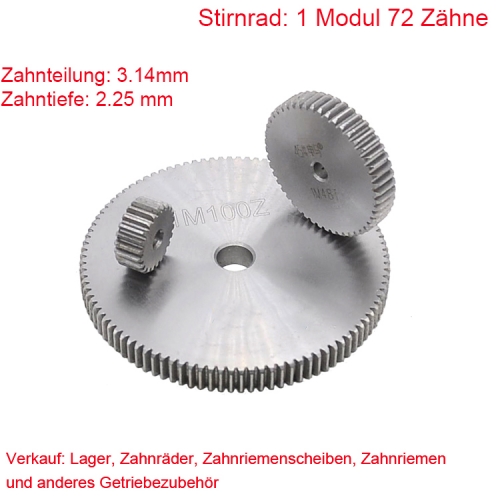 1 module 72 teeth 1M 72 T Helical gear Helical gear outer diameter 74 Flat on both sides