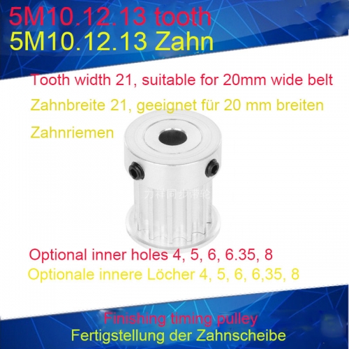 5M12 tooth synchronous wheel tooth width 21 with boss K-shaped inner hole 5/6 / 6.35 / 8/10