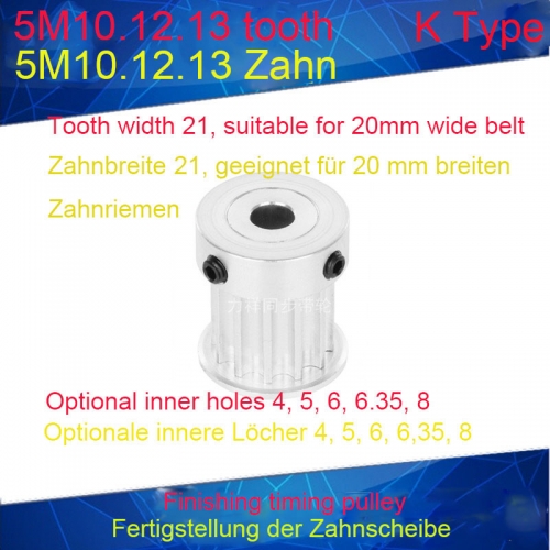 5M10 Zahn Synchronrad Zahnbreite 21 mit Nabe K-förmiges Innenloch 4/5/6 / 6.35 / 8