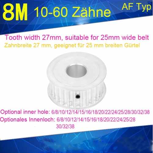 8M12 Zahn Synchronrad Zahnbreite 27 Innendurchmesser 8 10 12 14 15