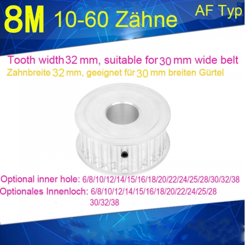 8M20 tooth synchronous gear tooth width 32 inner diameter 8101212.71415161718192022242528