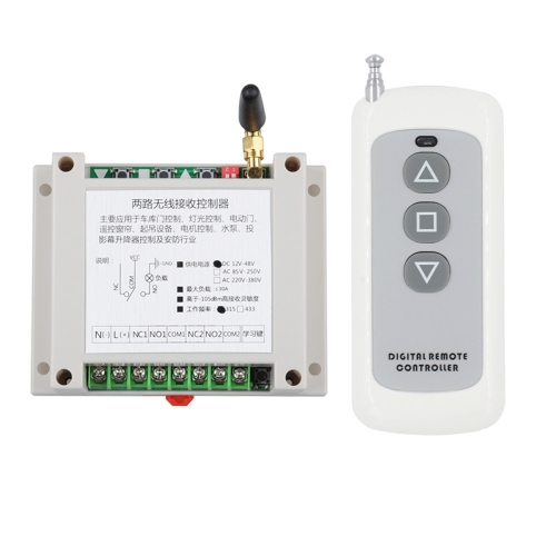 DC 12V / 24V Remote Control Switch Learning Code 30A Heavy Duty Switch Forward and Reverse Stop Controller Up and Down Stop