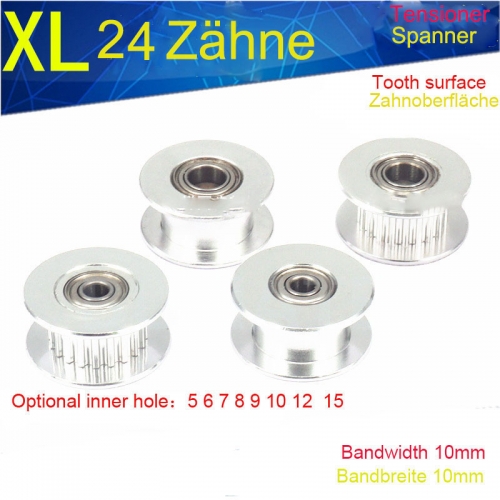 XL24 Zahn AF Typ Spanner / Spannrolle / Synchronriemenrad / Nutbreite 11MM Innenloch / 5/6/7/8/9
