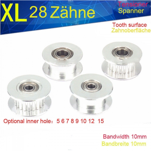 XL28 Zahn AF Typ Spanner / Spannrolle / Synchronriemenrad / Nutbreite 11MM Innenloch / 5/6/7/8/9