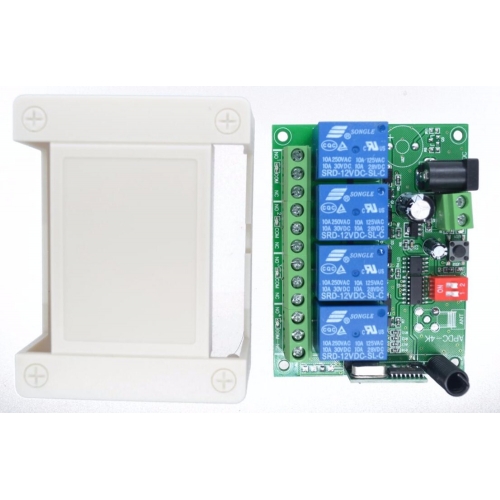 433Mhz universal wireless remote control switch DC12V 24V 4CH relay receiver module and 4-channel RF remote 433 Mhz transmitter