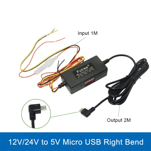 DC 12V 24V to 5V Mini USB Inverter Converter Car Charger Adapter for DVR GPS Navigation Parking Monitor Hardwire Kit