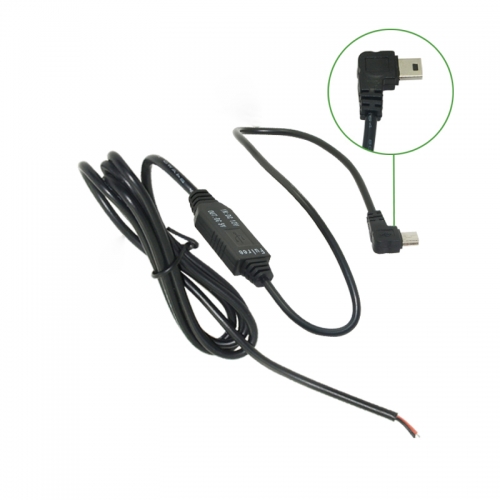 1M Mini USB 5 pin 90 Degree Right Angle Converter 12V to 5V Step Down Buck Car Power Adapter for Driving Recorder Camera