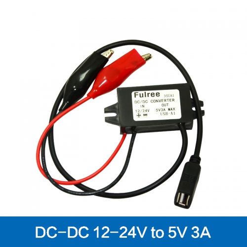 12V 24V zu 5V 3A Auto Ladegerät Batterie Krokodil Alligator Clips zu USB Kabel für iPhone Samsung DCStep Down Buck Converter