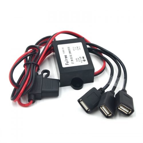 12V24V to 5.5V5A DC converter car charger with multiple USB female