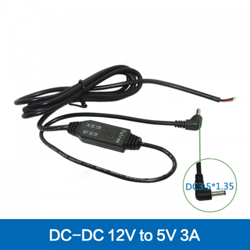 DC Konverter 12V zu 5V 3A Ausgang Abgewinkelte Gebogene DC 3,5mm x 1,35mm Jack Auto Kamera Power Ladegerät Adapter