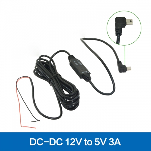 3m car power supply for driving recorder camera DC-DC converter 12V to 5V step down buck module T style mini USB output