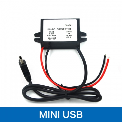 Waterproof car charger DC-DC 12v to 5v, 24v to 5v, 36v to 5v, 48v to 5v MINI USB step down Power Supply Converter Module