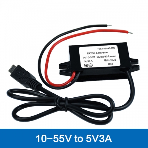 2 USB 12V 24V 36V 48V (10V-55V) to 5V 3A DC-DC step-down converter Double USB car charger Dual output adapter