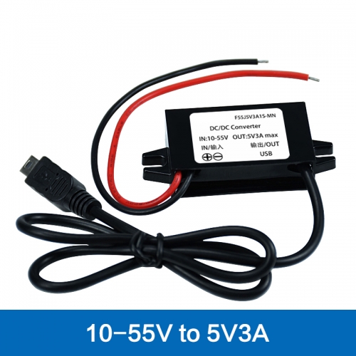 2 USB 12V 24V 36V 48V (10V-55V) zu 5V 3A DC-DC-Abwärtswandler Doppel USB Auto Ladegerät Dual Ausgang Adapter