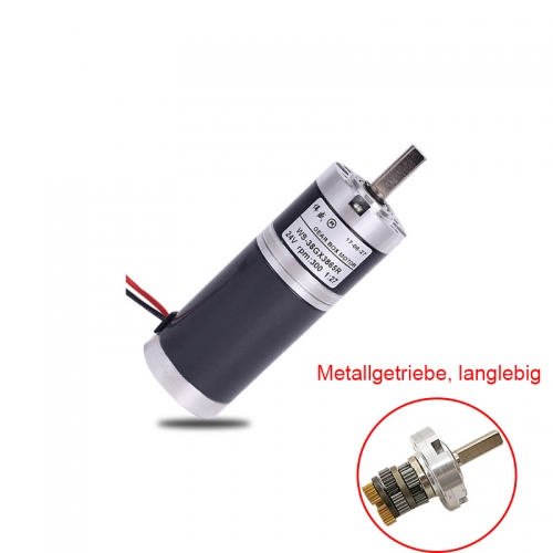 24V 60W Speed Reduction Motor Permanent Magnet Electric Motor High Torsion Adjustable Speed Metal Geared Motor DC Geared Motor 100, 30RPM 