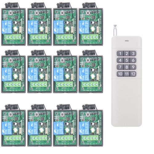 500m wireless remote control switch 12V 12-channel remote control module one hand transmitter controls twelve receivers Independent control