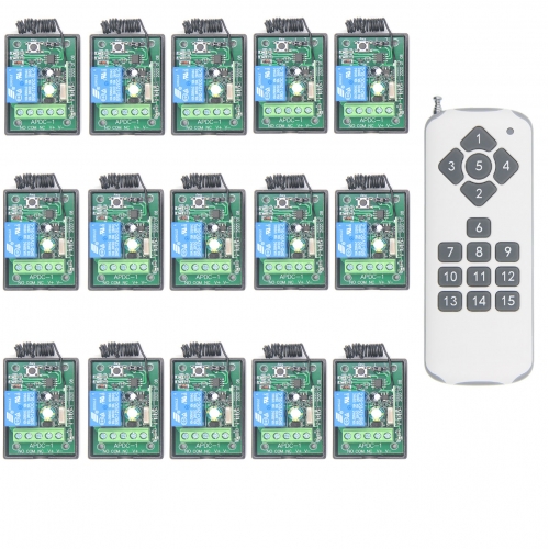 200m wireless remote control switch 12V 15-channel remote control module one hand transmitter controls twelve receivers Independent control