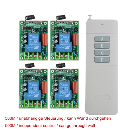 smart switch RF Remote Control AC 85-220V 4 channels Relay Receiver control for Corridor Room/Led/Light in the meanwhile
