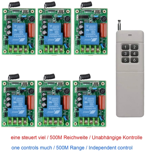 smart switch RF Remote Control AC 85-220V 6 channels Relay Receiver control for Corridor Room/Led/Light in the meanwhile