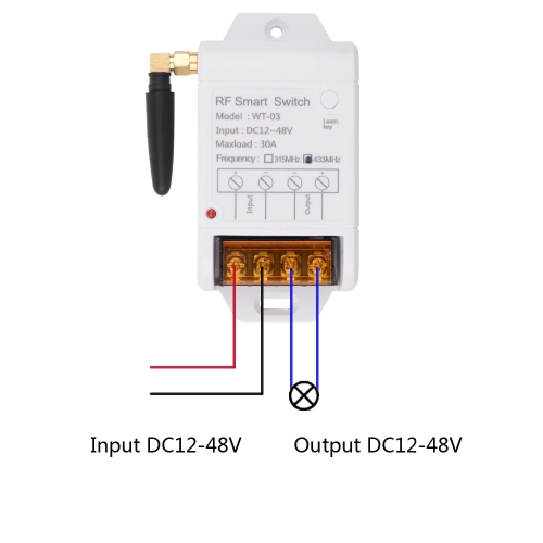 New 12V 24V 48V remote control switch 30A high power relay output with voltage / 12-48v