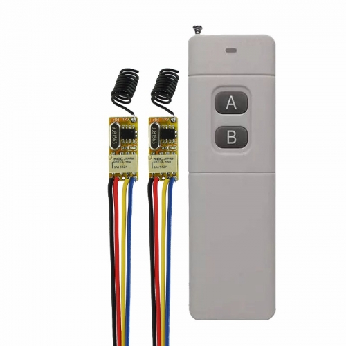 One remote control controls two receivers / DC 3.6V 5V 9V 12V / potential free contact / mini remote control switch high range 200M