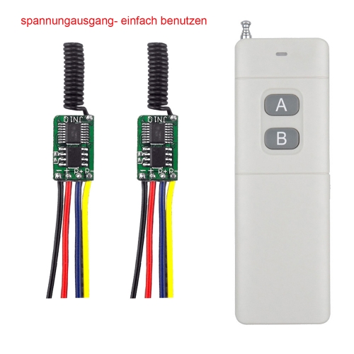 One remote control controls two receivers / voltage output / DC 3.6V 5V 6V 9V 12V mini remote control switch high range 200M