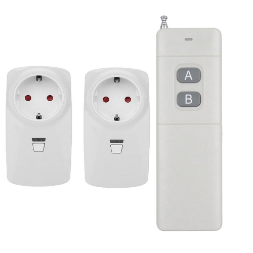 EU 2 * radio sockets independent 300m 400m 500m range set outlet with remote control radio remote control switchable radio switch external outdoor light switch