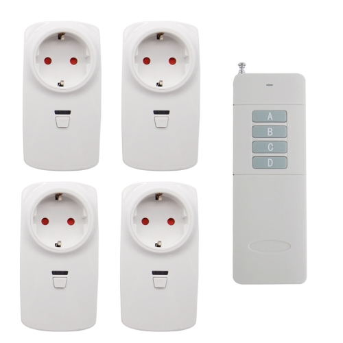 EU 4 * wireless sockets independent 300m 400m 500m range set socket with remote control radio remote control switchable radio switch outdoor outdoor garden light