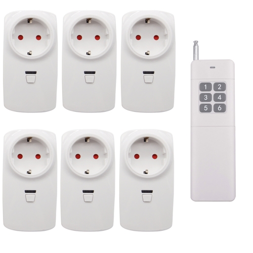 EU 6 * wireless sockets independent 300m 400m 500m range set socket with remote control radio remote control switchable radio switch outdoor outdoor garden light