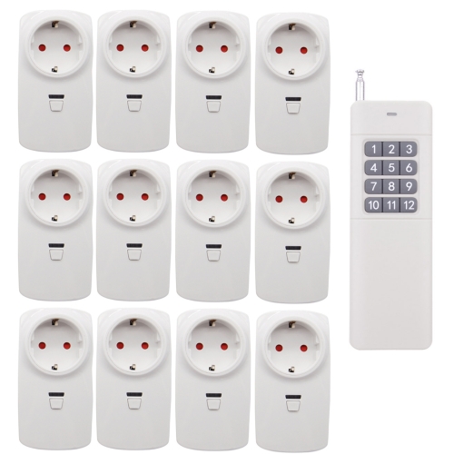 EU 12 * wireless sockets 12 channel independent 300m 400m 500m range set socket with remote control radio remote control switchable radio switch outdoor outdoor garden light