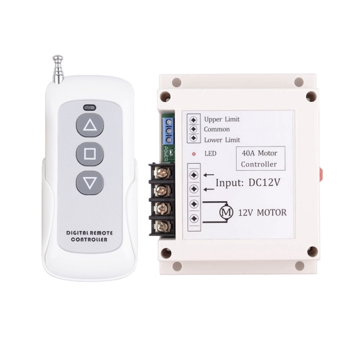 DC 12V 24V 40A Motor Remote Control Switch Motor Forwards Reverse Up Down Stop Door Window Curtain Wireless TX RX Limited Switch