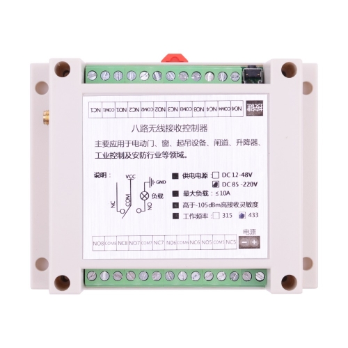 AC 110V 220V 8 Kanäle 10A RF Drahtloses Fernbedienungsschaltersystem Drahtloser Empfänger 433 MHz Leiterplattenplatine Für den Industriesektor