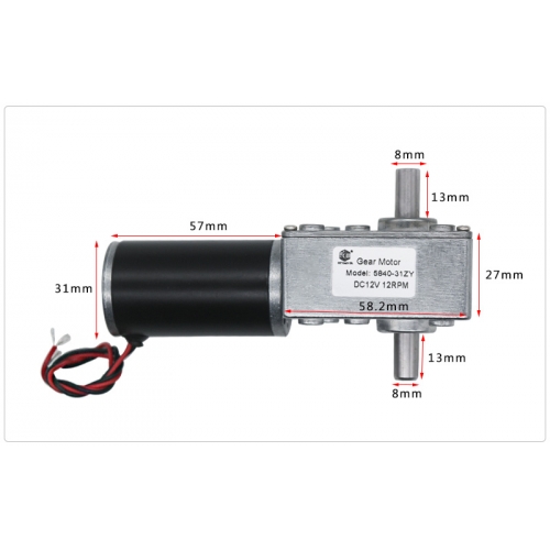 DC12V 24V 12 U / min bis 470 U / min CW / CCW Doppelwellen-Reduktionsschneckengetriebemotor für automatische Kleiderbügel