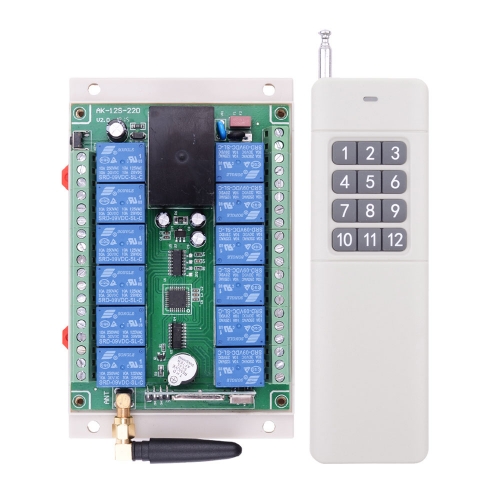 AC 220v 12 channel wireless remote control switch 220V 12 way multi-function receiving controller 500m