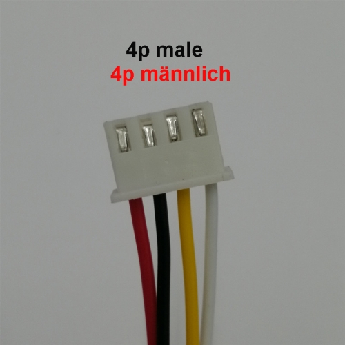 xh2.54 terminal line 4p air connection line 100mm Male butt single head---100pcs