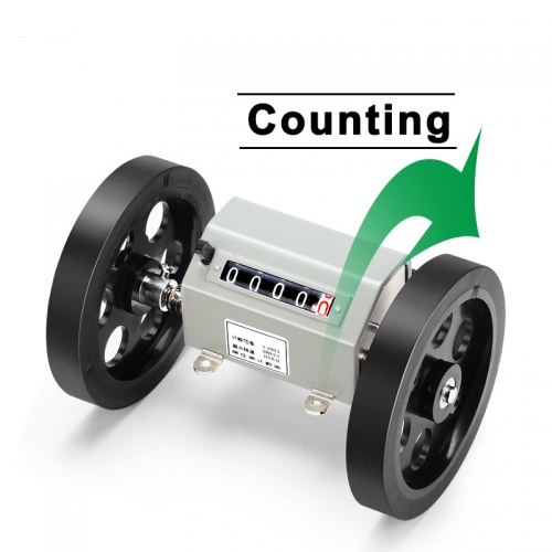 Meter Counter Mechanical Length Distance Double Rolling Wheel 0-9999.9 Mechanically driven recorder/Measuring length