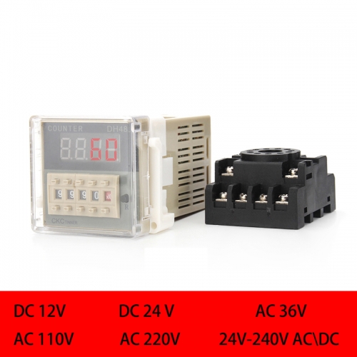 11-poliger Kontakt-/Sensorsignaleingang Digitales Zählerrelais 12 V bis 380 V Stromausfallspeicherfunktion mit Sockel