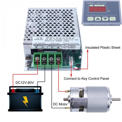 DC 12-80V 30A Motor Drehzahlregler 0-100% Einstellbarer elektrischer LED PWM Treiber Drehzahlregler Licht Dimmer Langsamer Start