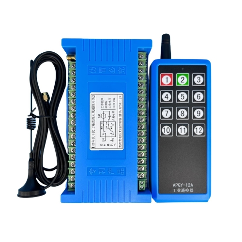 12-Channel DC12V 24V 36V Radio Receiver+ Handheld Transmitter with Feedback Radio Frequency 434 MHz 200m with Antenna Radio Remote Control Crane Linear Drives Light Motor