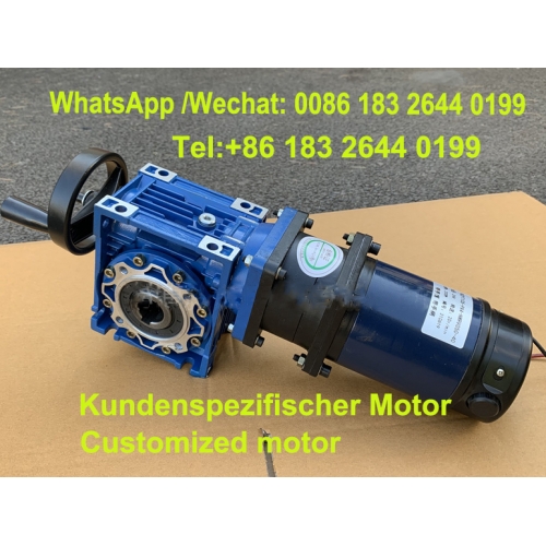 Gleichstrom Schneckengetriebe Reduzierer Motor, Planetengetriebe Reduzierer Motor, 24V Elektromotor mit Handkurbel 200W