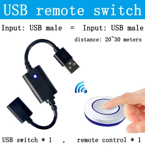 USB remote control switch 5V small night light fan LED light strip with power supply, freely attach power bank wireless remote control cable