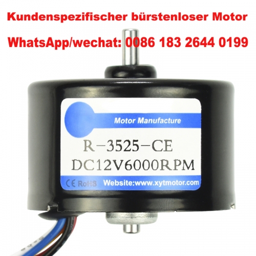 Bürstenloser bldc mini leiser Motor 12v 6000rpm Ausgangsleistung 2.5W, kundenspezifischer bürstenloser Motor