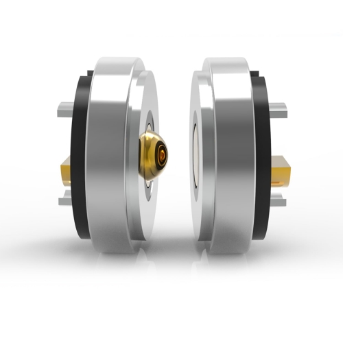 Magnetisches LED-Stromanschlussset, 15 mm Pogo-Pin-Anschluss, 2-teilige männliche weibliche Kabelanschlüsse, 2-Pin-Design, Silber (1 männlich + 1 weiblich)