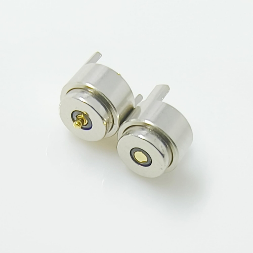 Magnetisches LED-Stromanschluss-Set, 4mm Pogo-Pin-Anschlussstufe 5mm, 2-teilige männliche weibliche Kabelanschlüsse, 2-Pin-Design, Silber (1 männlich + 1 weiblich)