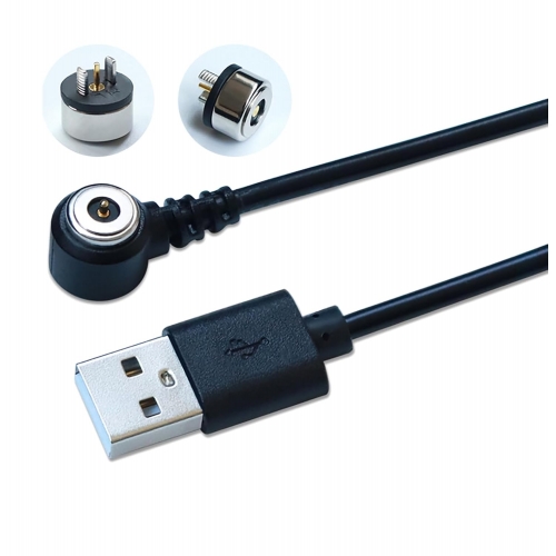 2 Pin Smart Magnetisches Ladekabel, USB Biegbarer Runder Magnetstecker für Smartwatch, Elektrische Zahnbürste, DIY-Datenkabel, USB Male + Female