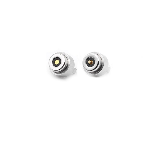 Magnetisches LED-Stromanschlussset, 4 mm Pogo-Pin-Anschlussstufe, 2-teilige männliche weibliche Kabelverbinder, 2-Pin-Design, Silber (1 männlich + 1 weiblich) Positive und negative Elektrode