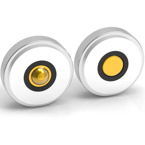 Magnetisches LED-Stromanschlussset, 17 mm Pogo-Pin-Anschlussstufe, 2-teilige männliche weibliche Kabelanschlüsse, 2-poliges Design, Silber (1 männlich + 1 weiblich)