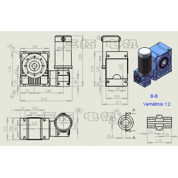 DC 24V 2.5U/min 14000N.cm 1:600 Schneckengetriebe groß Drehmoment niedrig  Drehzahl hohe Übersetzungen Turbine Getriebemotor Industriell [0056367( NMRV030-24-2.5)] - €514.50 